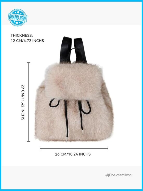 Faux Fur Fashion Backpack Slouchy Mini Backpack Y2K Trendy Cute